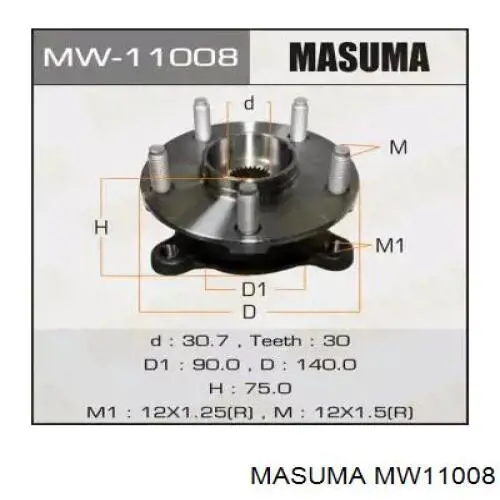Купити MW11008 Masuma Маточини передніх коліс