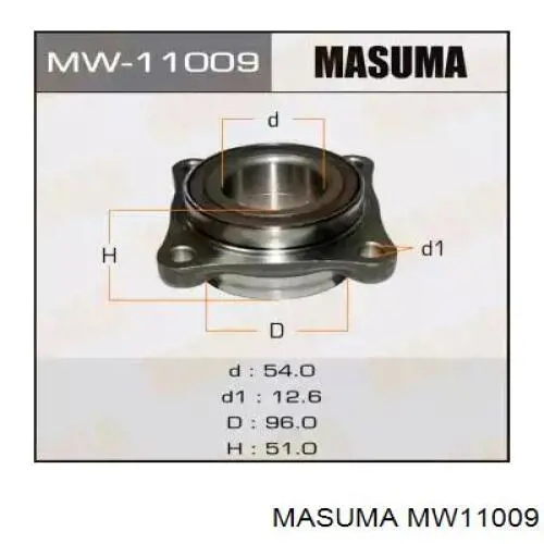 Комплект підшипник маточини передньої Masuma MW11009 ціна, від 64.02 USD