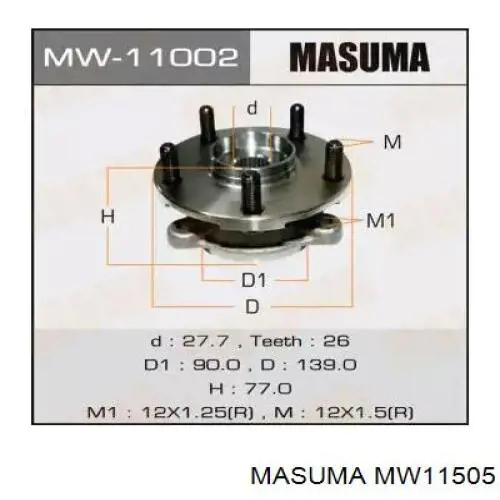 MW11505 Masuma Маточина задня