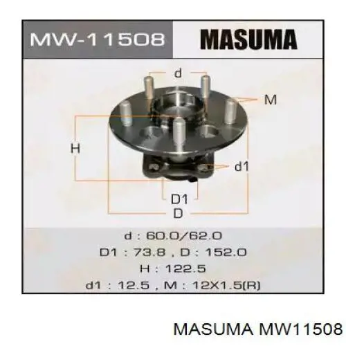 Купити MW11508 Masuma Підшипник ступиці колеса