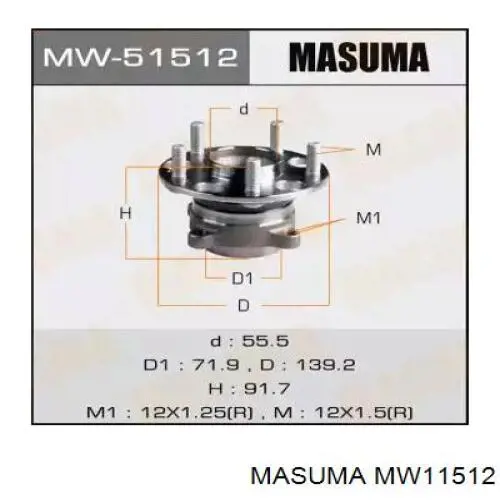 MW11512 Masuma маточина задня