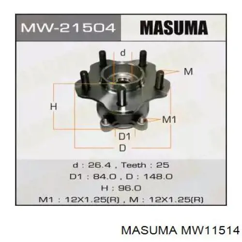 Маточина задня права MW11514 MASUMA