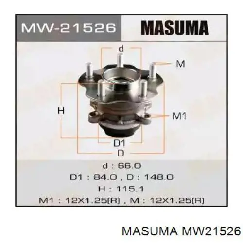 Задня маточина MW21526 Masuma