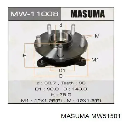 Маточини задніх коліс Masuma MW51501 ціна, від 35.86 USD