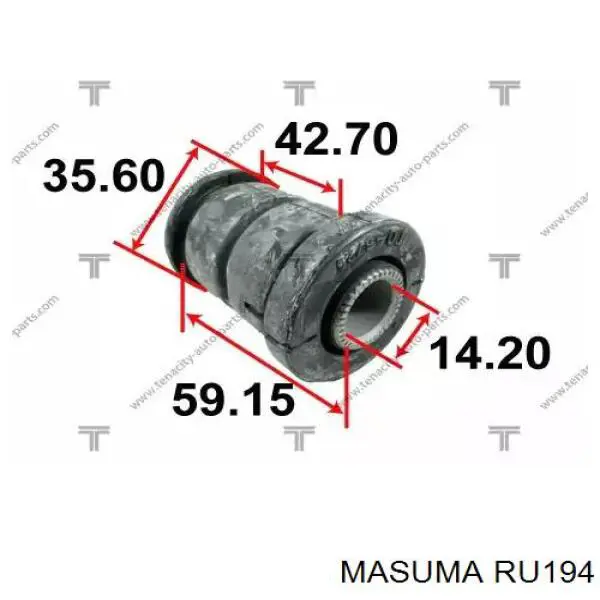 Сайлентблок задньої балки/підрамника Masuma RU194 ціна, від 9.47 USD