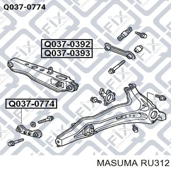 Купити RU312 Masuma Сайлентблок заднього нижнього важеля