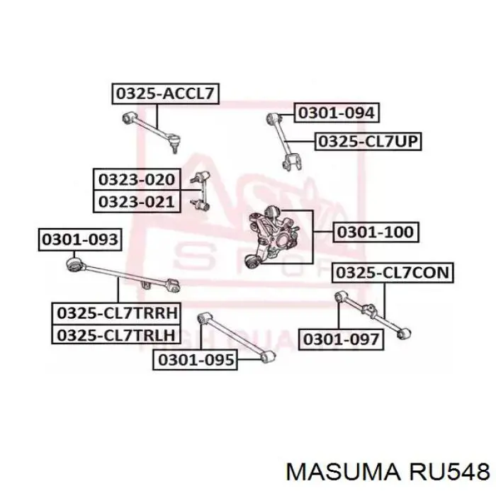 Сайлентблок заднього поздовжнього важеля, передній Masuma RU548 ціна, від 7.47 USD