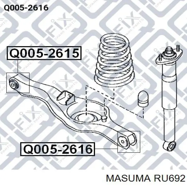 Сайлентблок нижнього важеля передньої підвіски Masuma RU692 ціна, від 7.69 USD