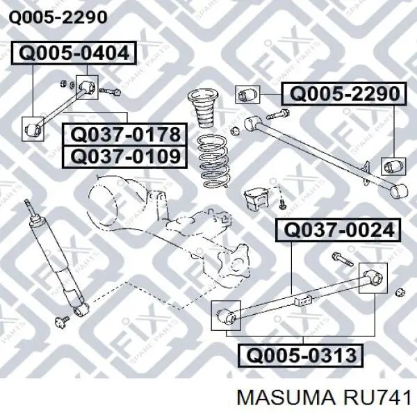 Сайлентблок заднього поперечного важеля RU741 Masuma