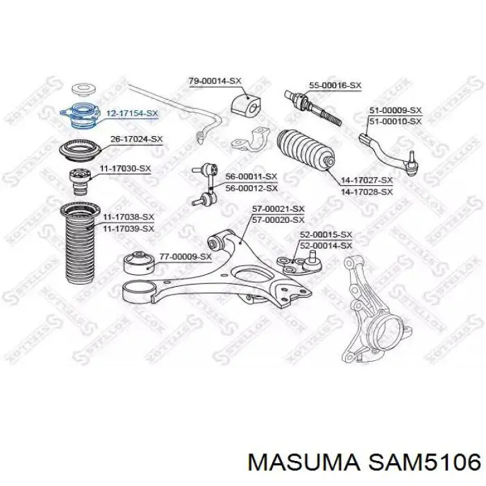 SAM5106 Masuma Кріплення переднього амортизатора