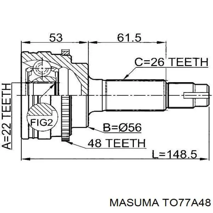 Купити TO77A48 Masuma ШРКШ зовнішній передній, правий