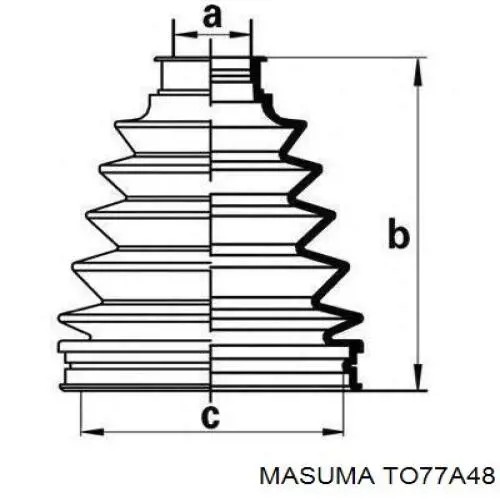 ШРКШ зовнішній передній, правий TO77A48 Masuma