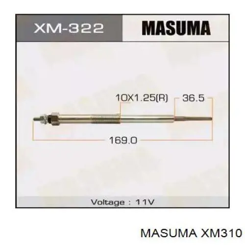 Свічки розжарювання XM310 MASUMA