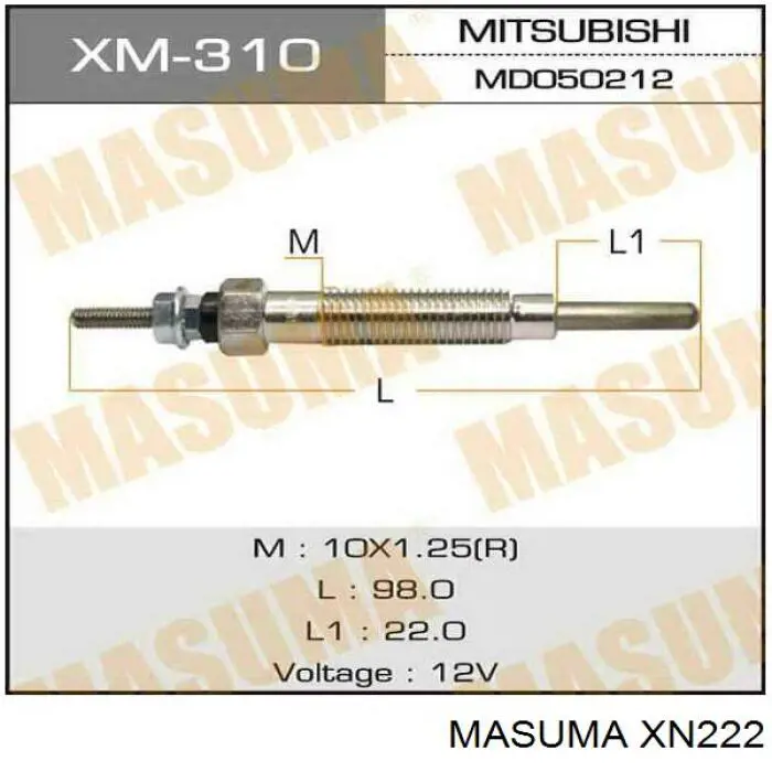 Свіча накалу Masuma XN222 ціна, від 5.24 USD