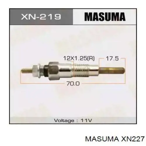 Свіча накалу Masuma XN227 ціна, від 8.43 USD