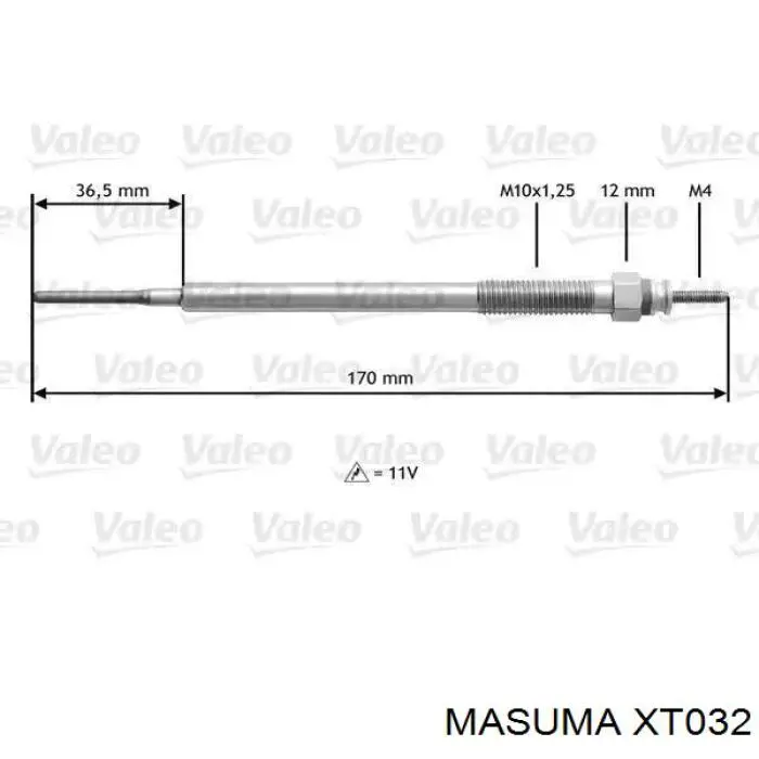 Свіча накалу Masuma XT032 ціна, від 12.73 USD