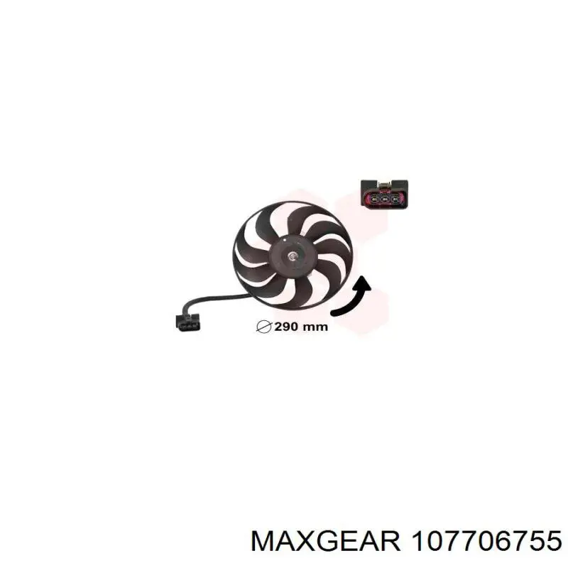107706755 Maxgear Вентилятор системи охолодження правий
