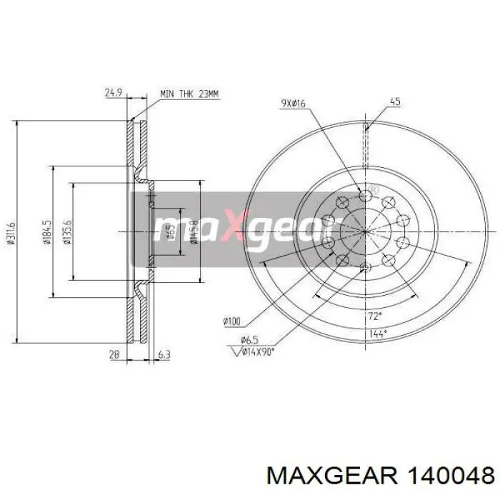 Корпус масляного фільтра 140048 Maxgear