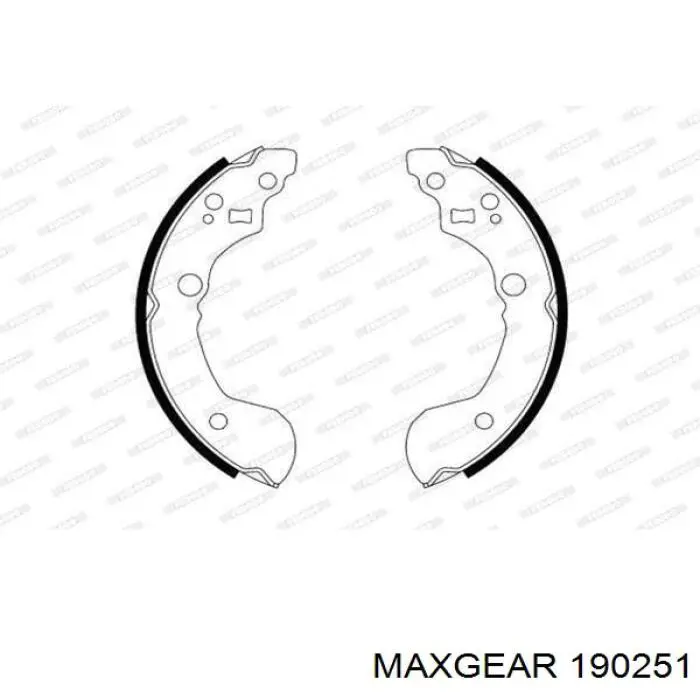 Колодки гальмові задні, барабанні 190251 Maxgear