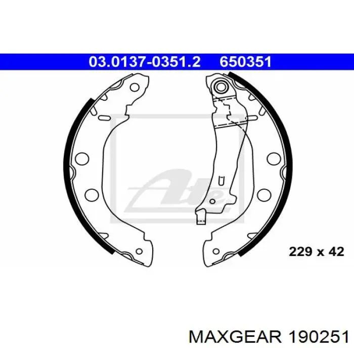 Гальма робочі задні ножні і гальмівні барабани Maxgear 190251