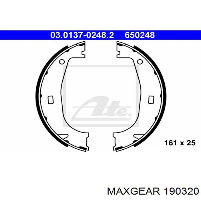 Колодки стоянкового гальма Maxgear 190320