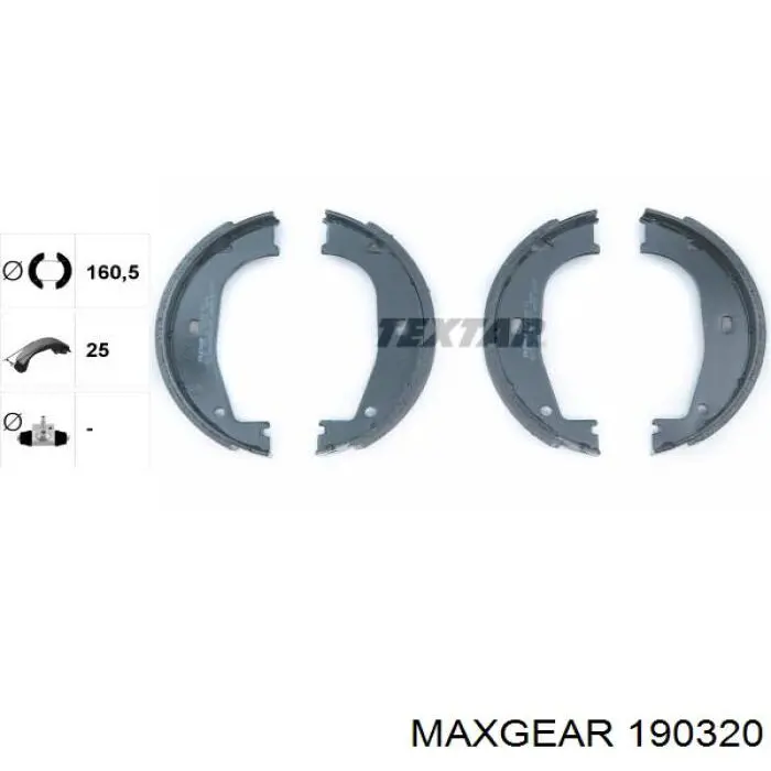 Колодки ручника 190320 Maxgear