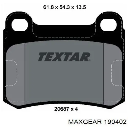 Задні гальмівні колодки 190402 Maxgear