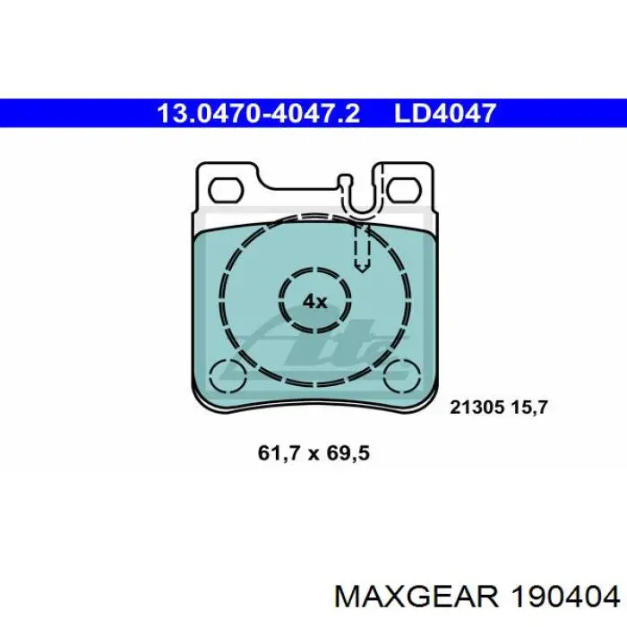 Задні гальмівні колодки Maxgear 190404 ціна, від 18.24 USD