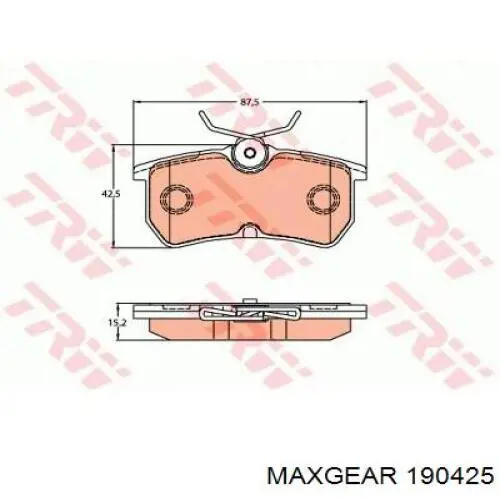 Задні гальмівні колодки Maxgear 190425 ціна, від 11.72 USD