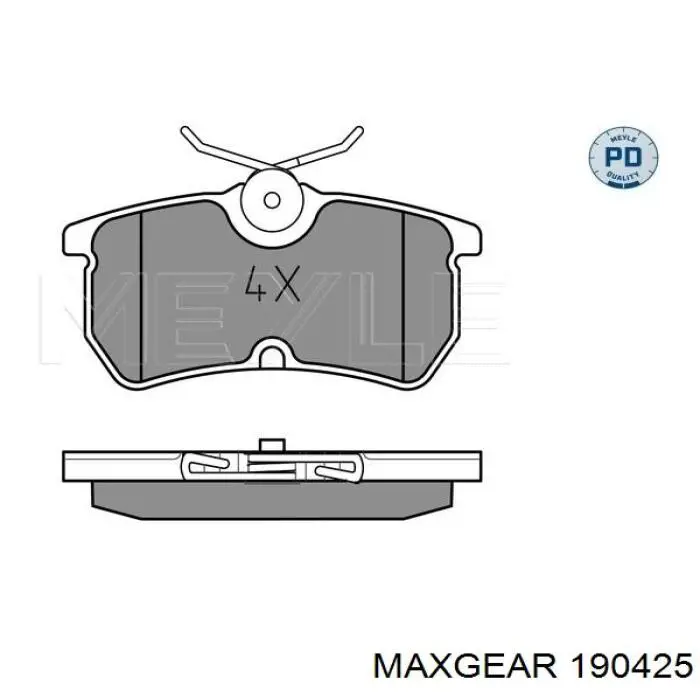 Задні гальмівні колодки 190425 Maxgear