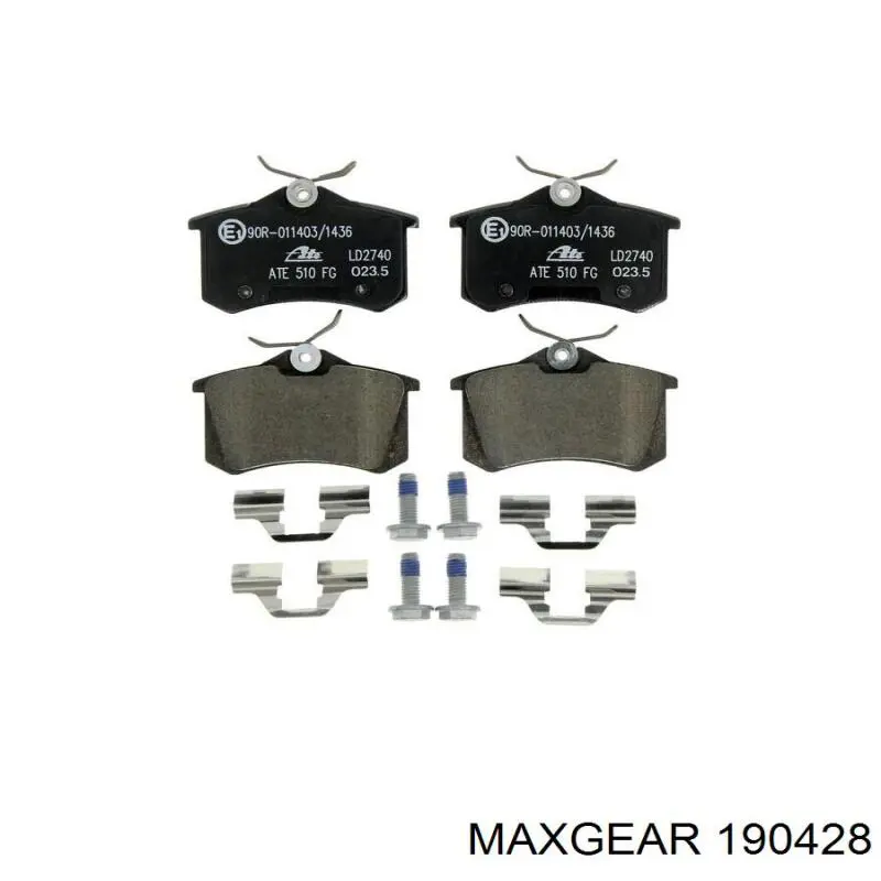 Задні гальмівні колодки 190428 Maxgear