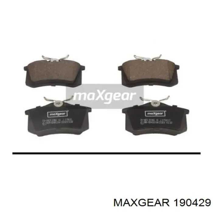Задні гальмівні колодки 190429 Maxgear