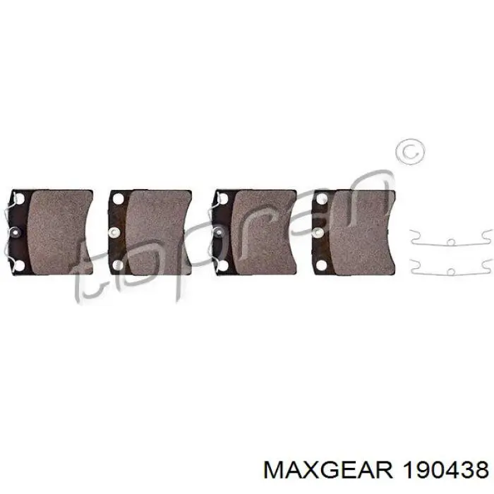 Передні тормозні колодки 190438 Maxgear