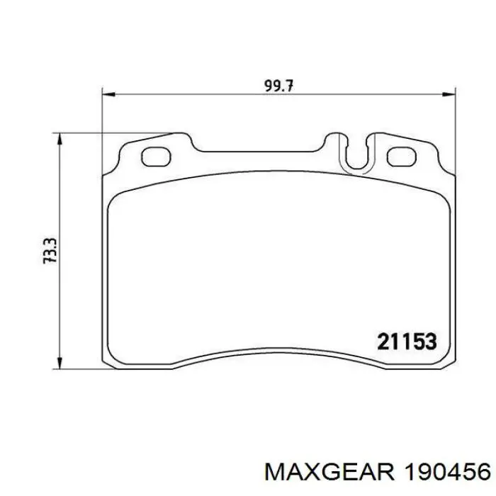 Купити 190456 Maxgear Колодки гальмівні передні, дискові