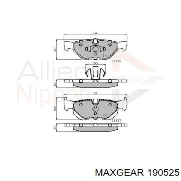 Задні дискові колодки Maxgear 190525