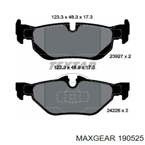 Задні гальмівні колодки 190525 Maxgear