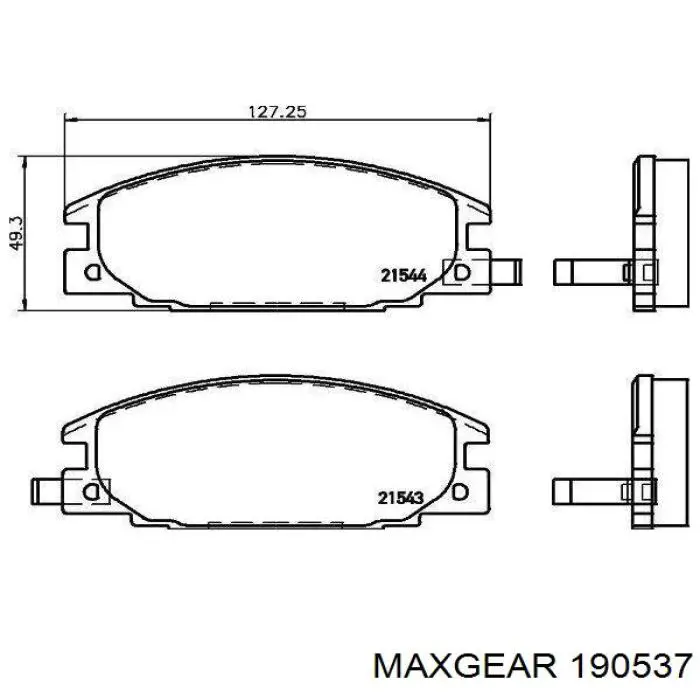 Колодки гальмівні передні, дискові 190537 Maxgear