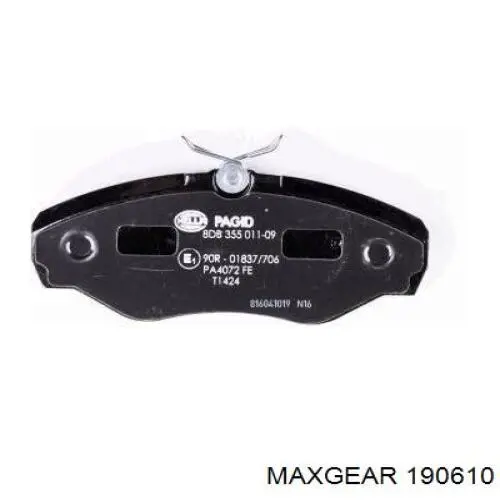 Передні тормозні колодки 190610 Maxgear