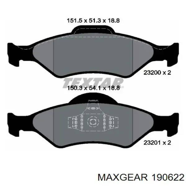 Тормозні колодки Maxgear 190622
