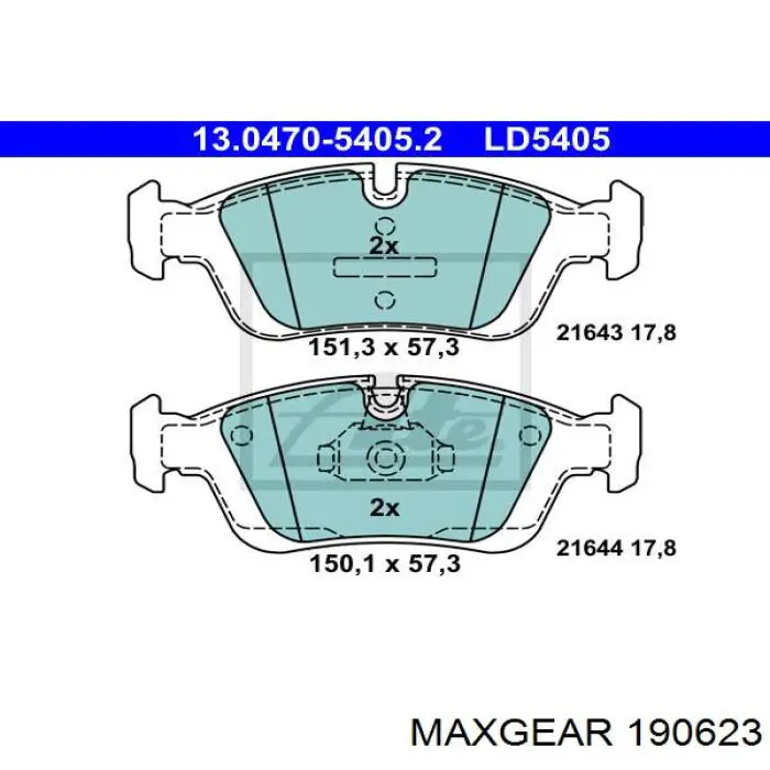 Передні тормозні колодки 190623 Maxgear