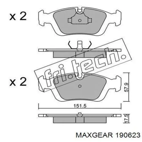 Тормозні колодки Maxgear 190623