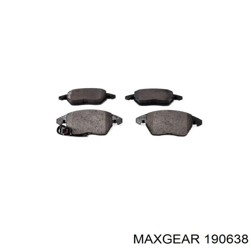 Купити 190638 Maxgear Колодки гальмівні передні, дискові
