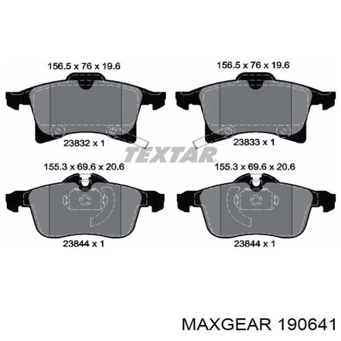 Передні тормозні колодки 190641 Maxgear
