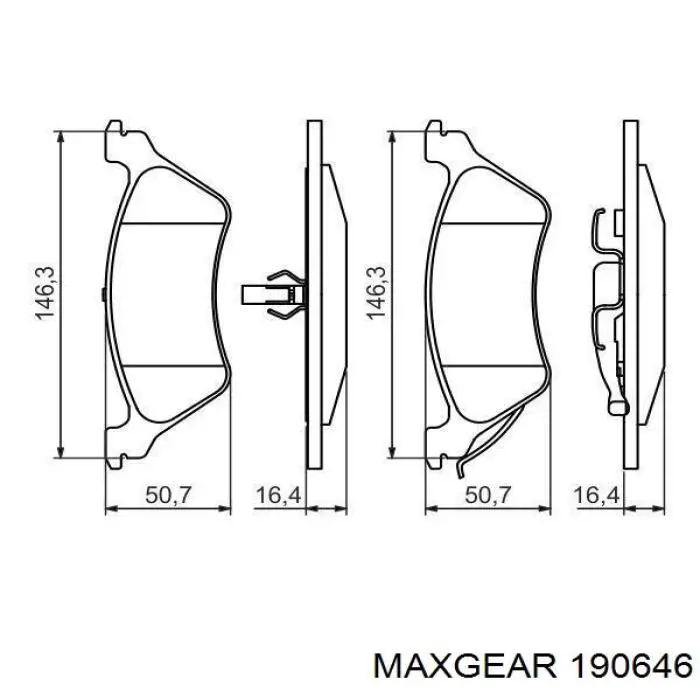 Задні дискові колодки Maxgear 190646