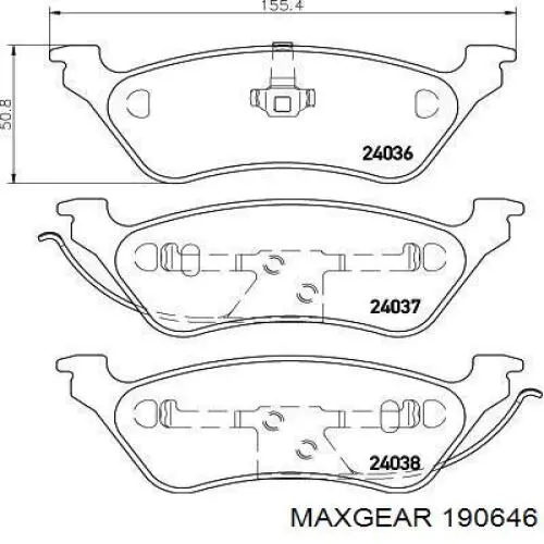 Купити 190646 Maxgear Задні колодки