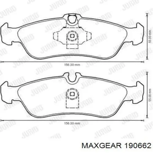 Задні гальмівні колодки 190662 Maxgear