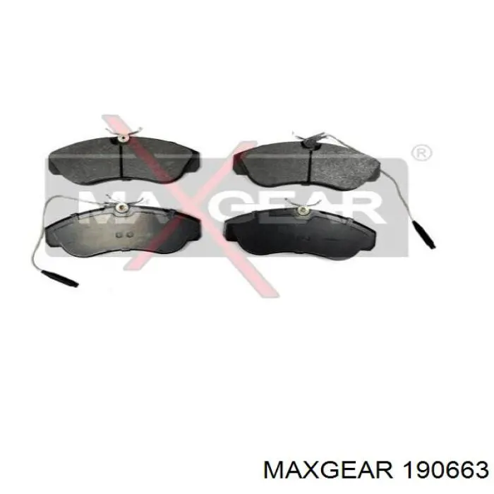 Колодки гальмівні передні, дискові 190663 Maxgear