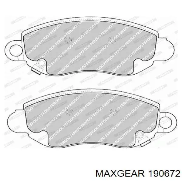 190672 Maxgear колодки гальмівні передні, дискові