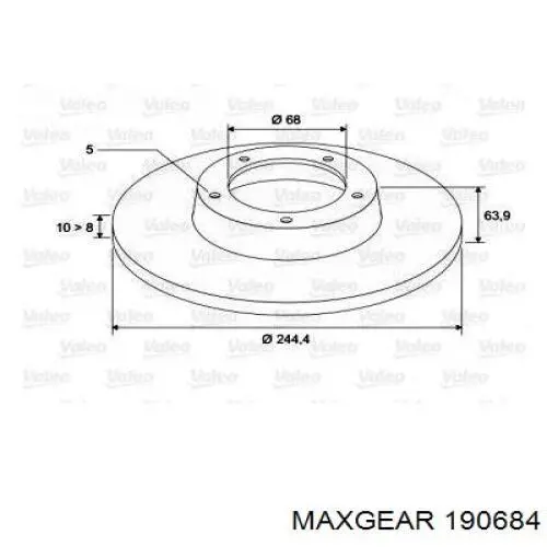 Гальмівні диски 190684 Maxgear