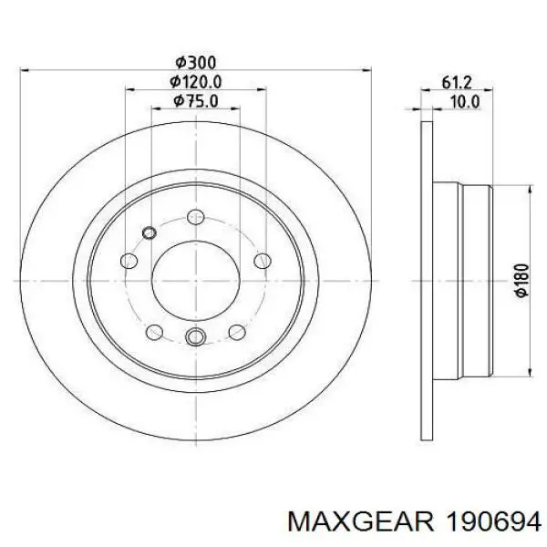 190694 Maxgear Дискові гальма
